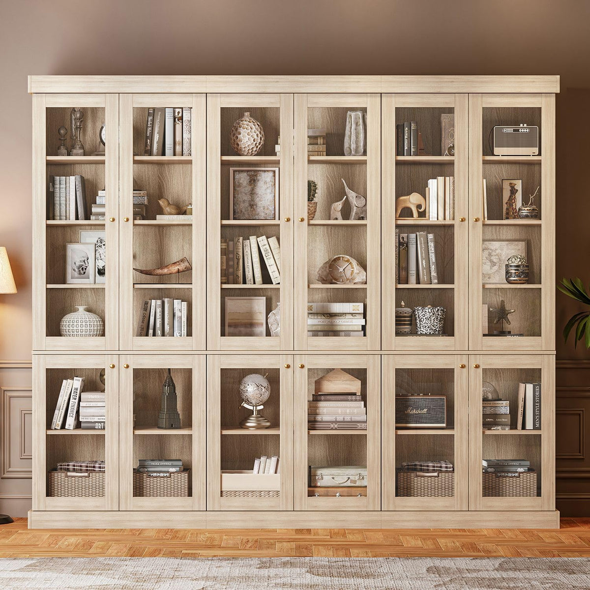 Farmhouse Glass-Door Bookcase