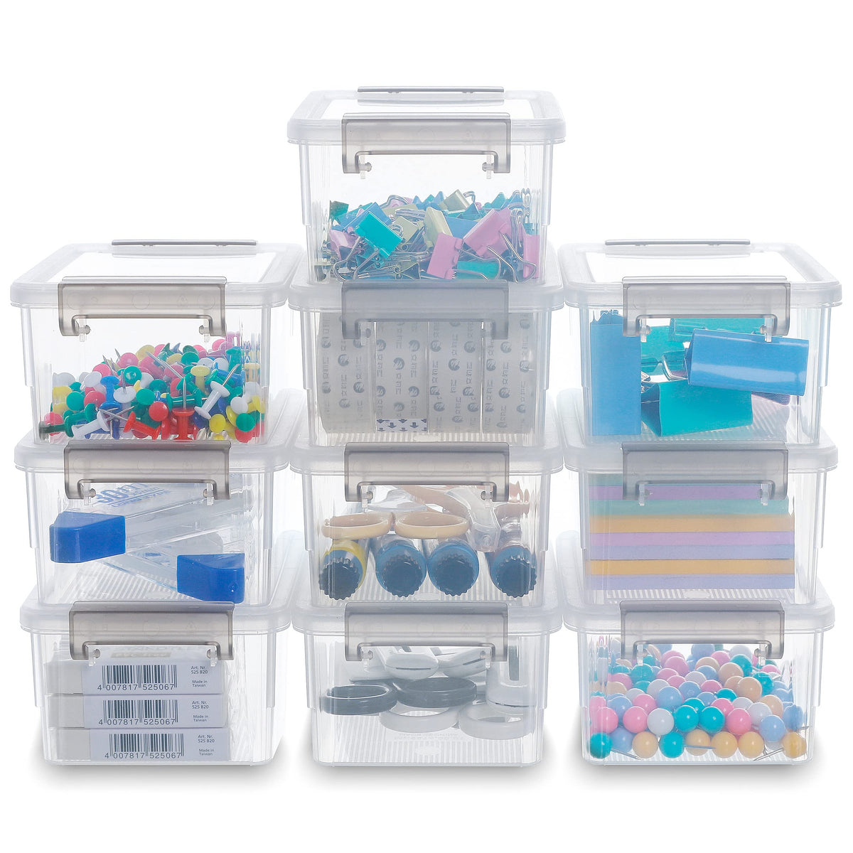 Stackable Small Storage Bins with Lids