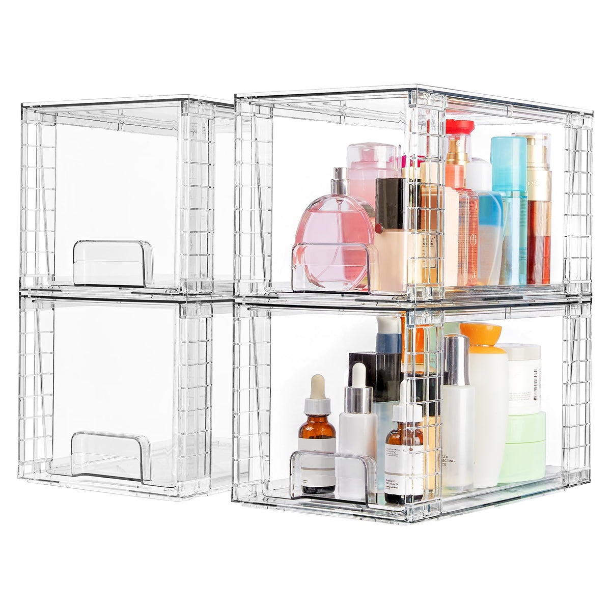 Vtopmart Large Clear Stackable Plastic Storage Drawers for Pantry，Closet