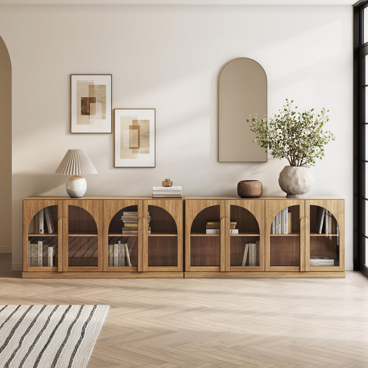 65-Inch Fluted Buffet Cabinet