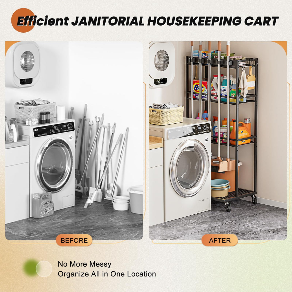 Slim Rolling Cleaning Cart