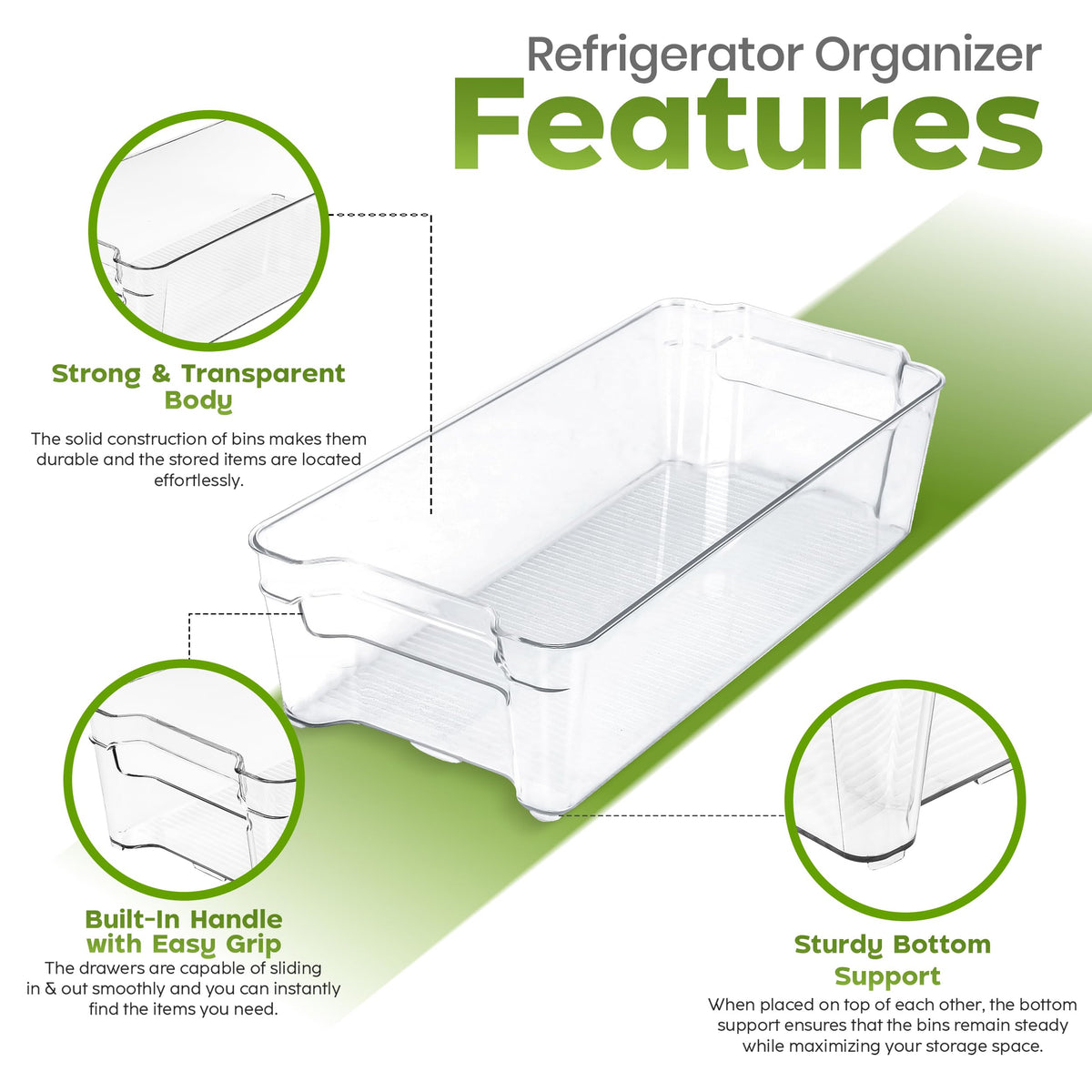 8-Pack Refrigerator Organizer Bins