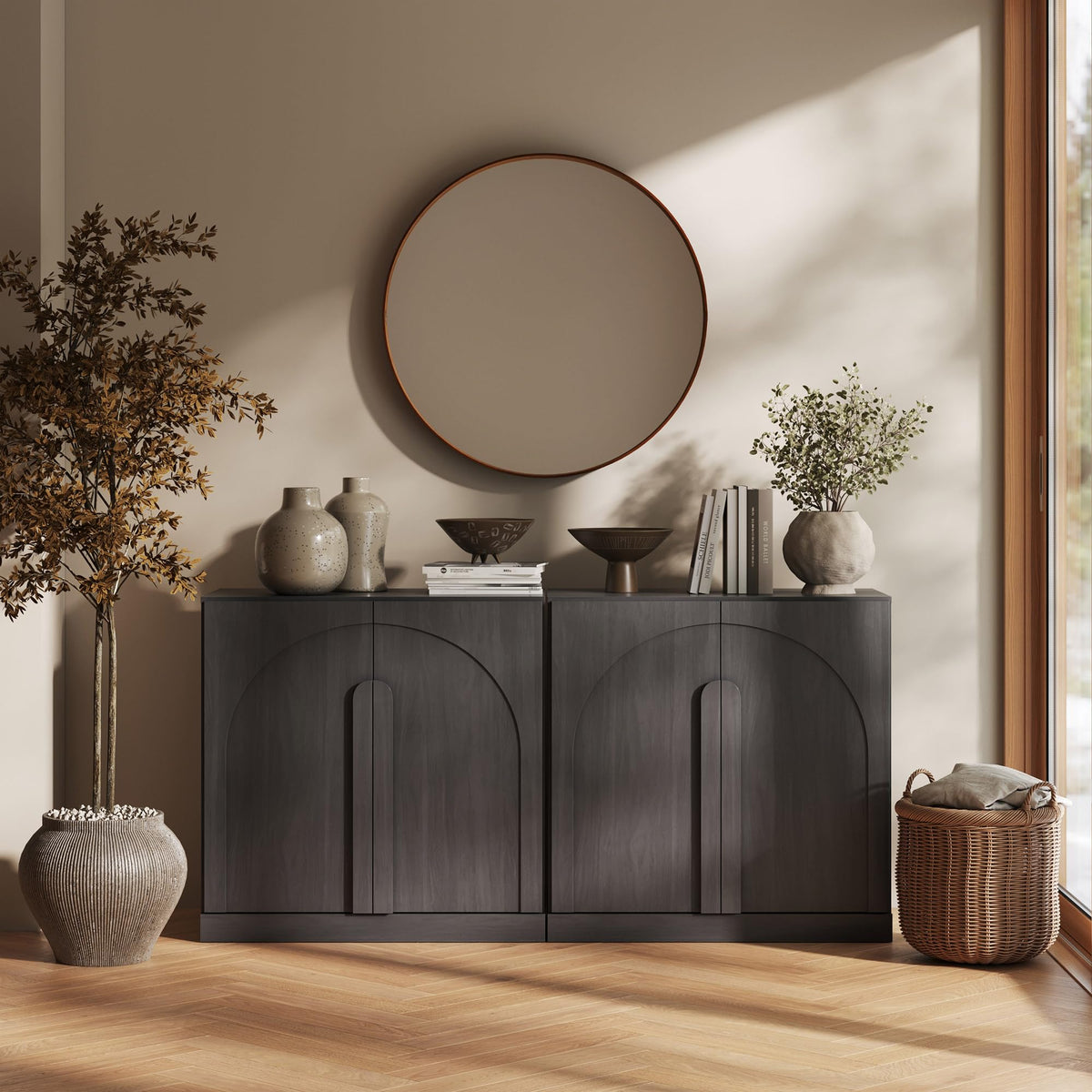 65-Inch Fluted Buffet Cabinet