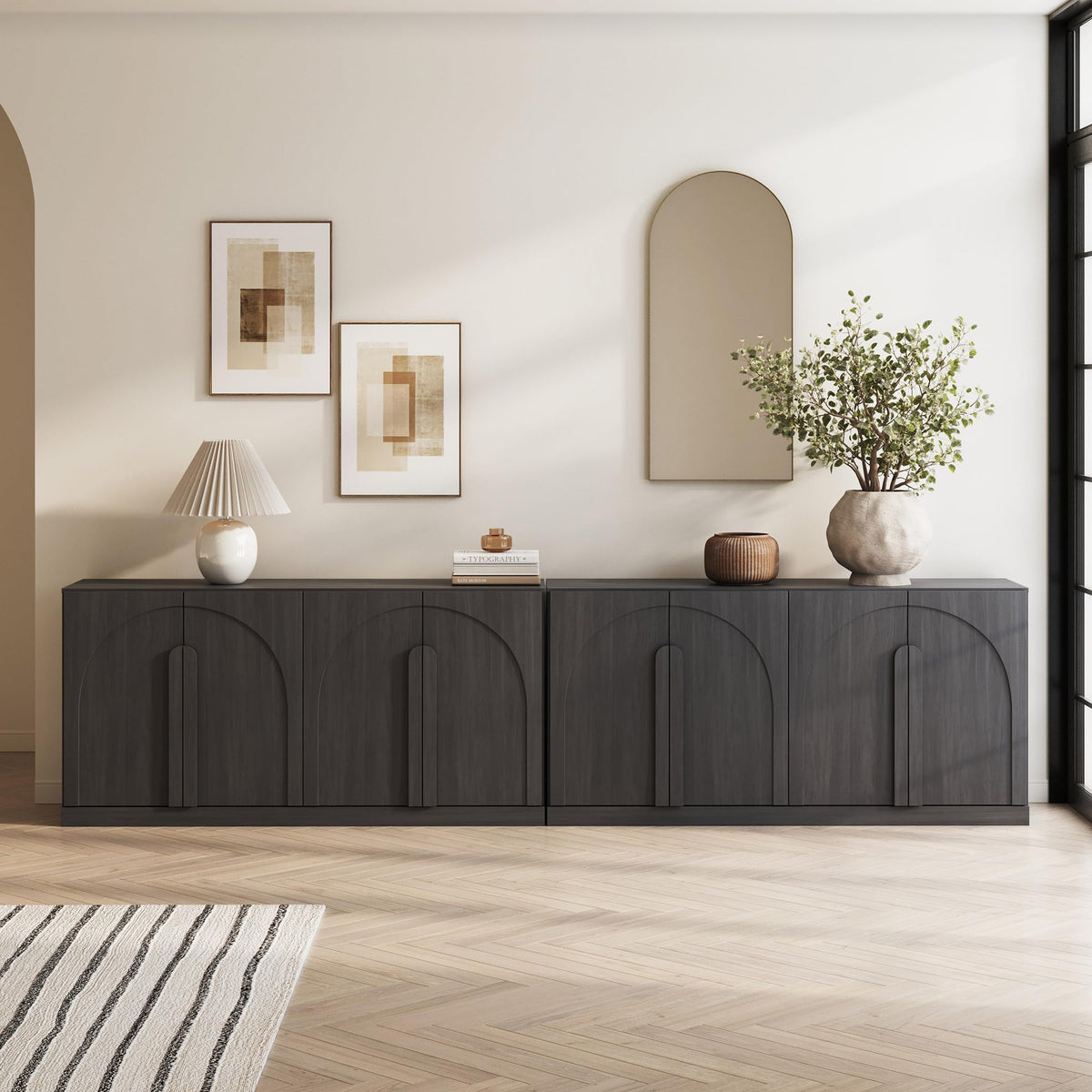 6-Door Carved Wood Sideboard