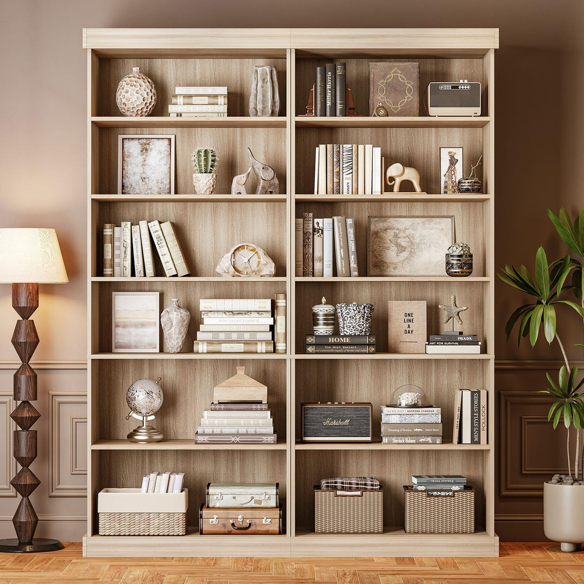 Farmhouse Glass-Door Bookcase