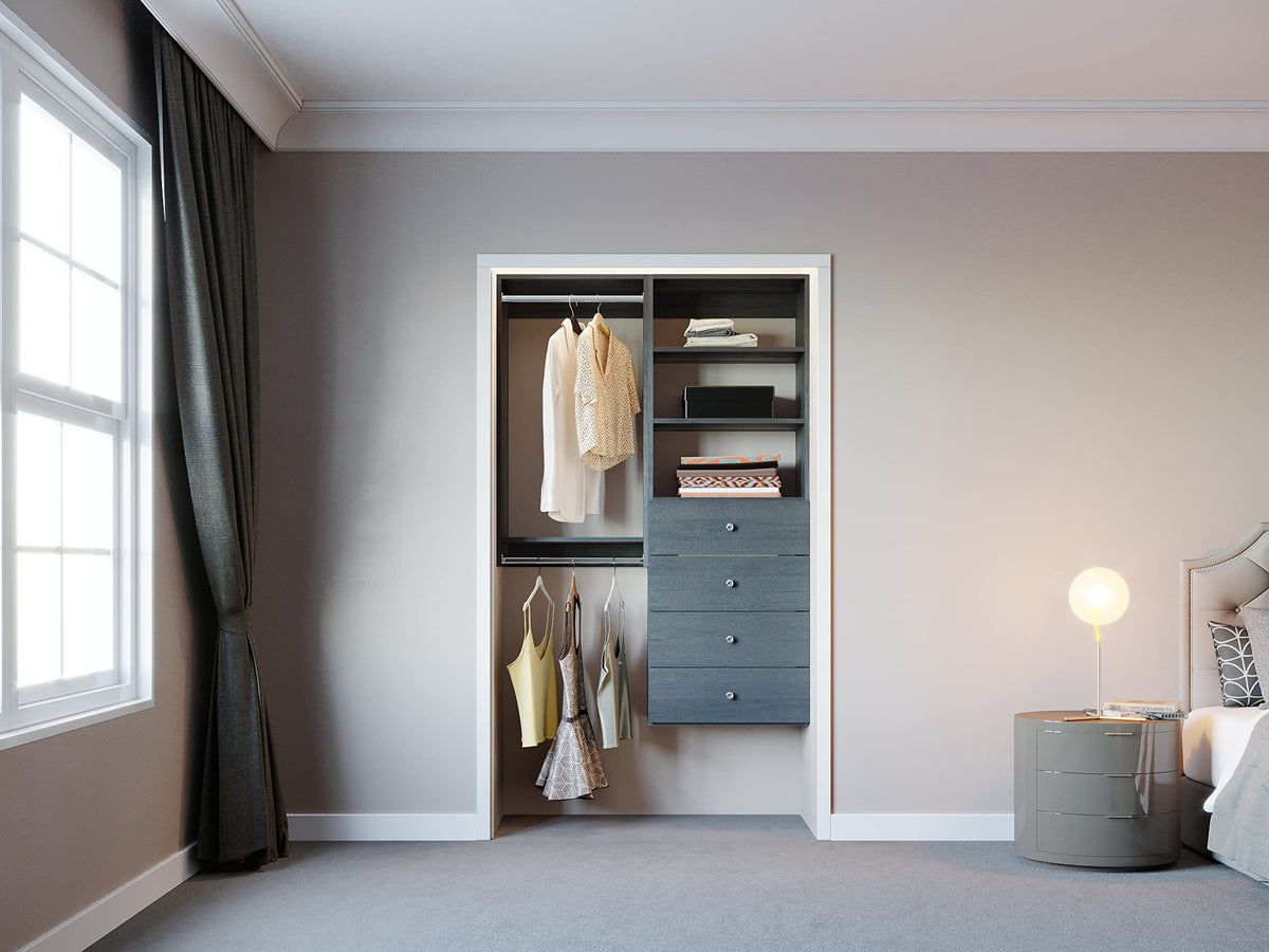 Adjustable Closet Organizer with Drawers