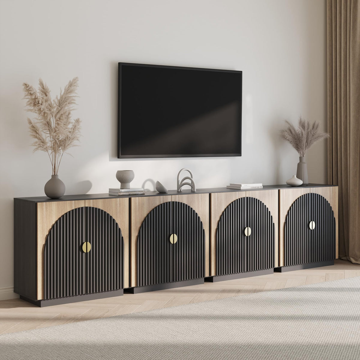 65-Inch Fluted Buffet Cabinet