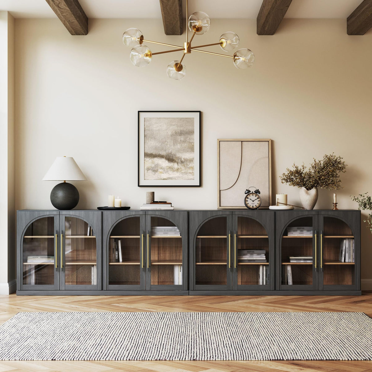 65-Inch Fluted Buffet Cabinet