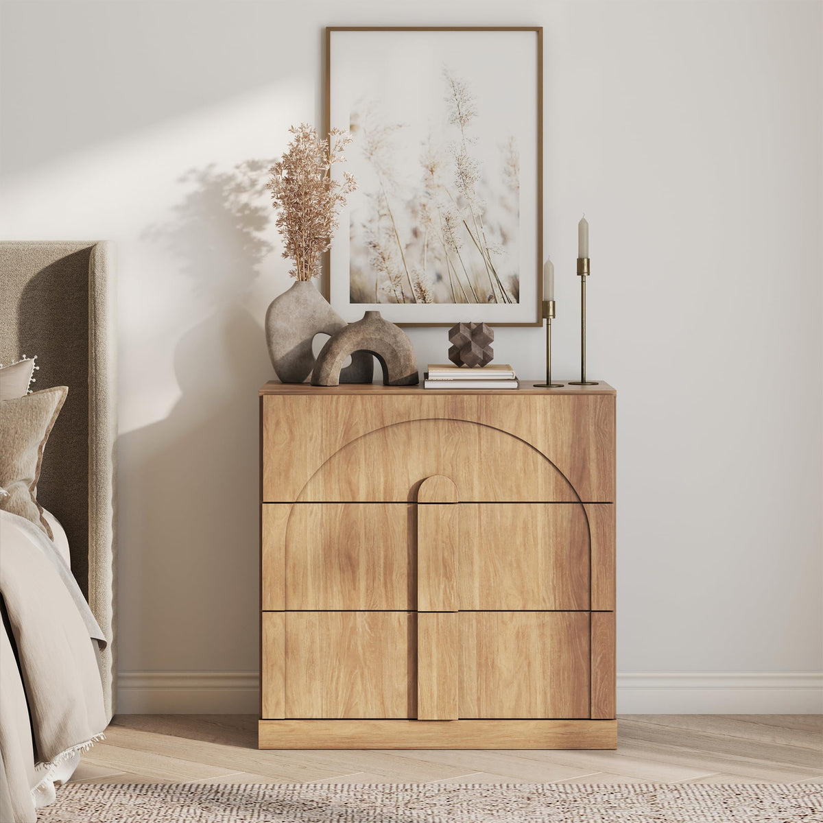 65-Inch Fluted Buffet Cabinet