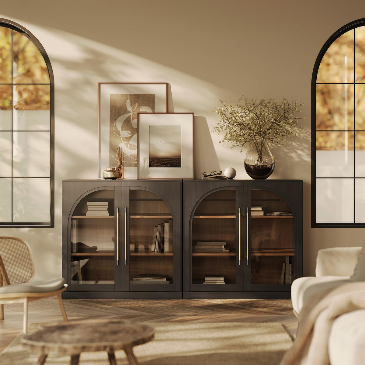 65-Inch Fluted Buffet Cabinet