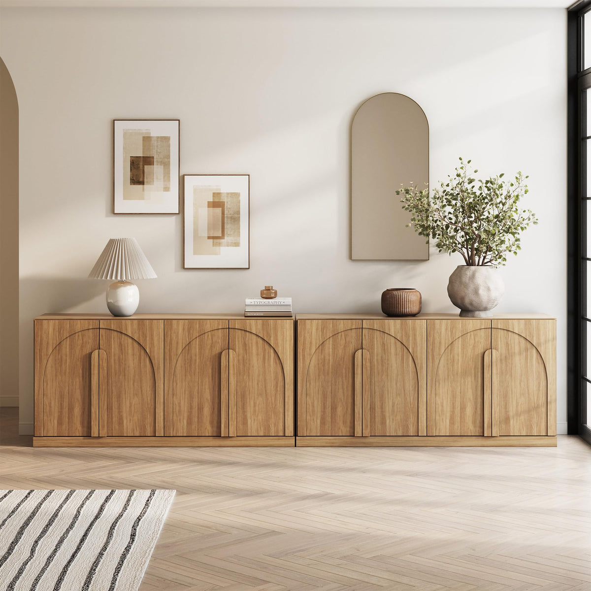 65-Inch Fluted Buffet Cabinet