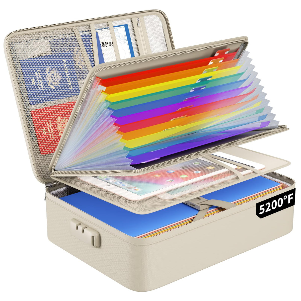 Fire-Resistant Accordion File Bag
