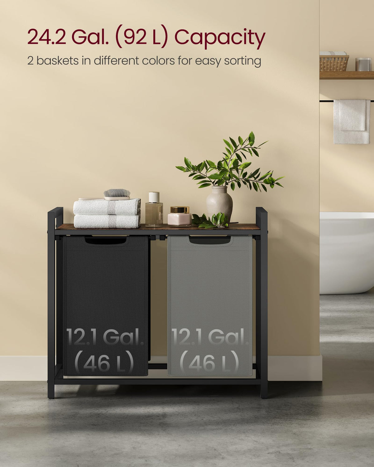Laundry Hamper with Storage Shelf