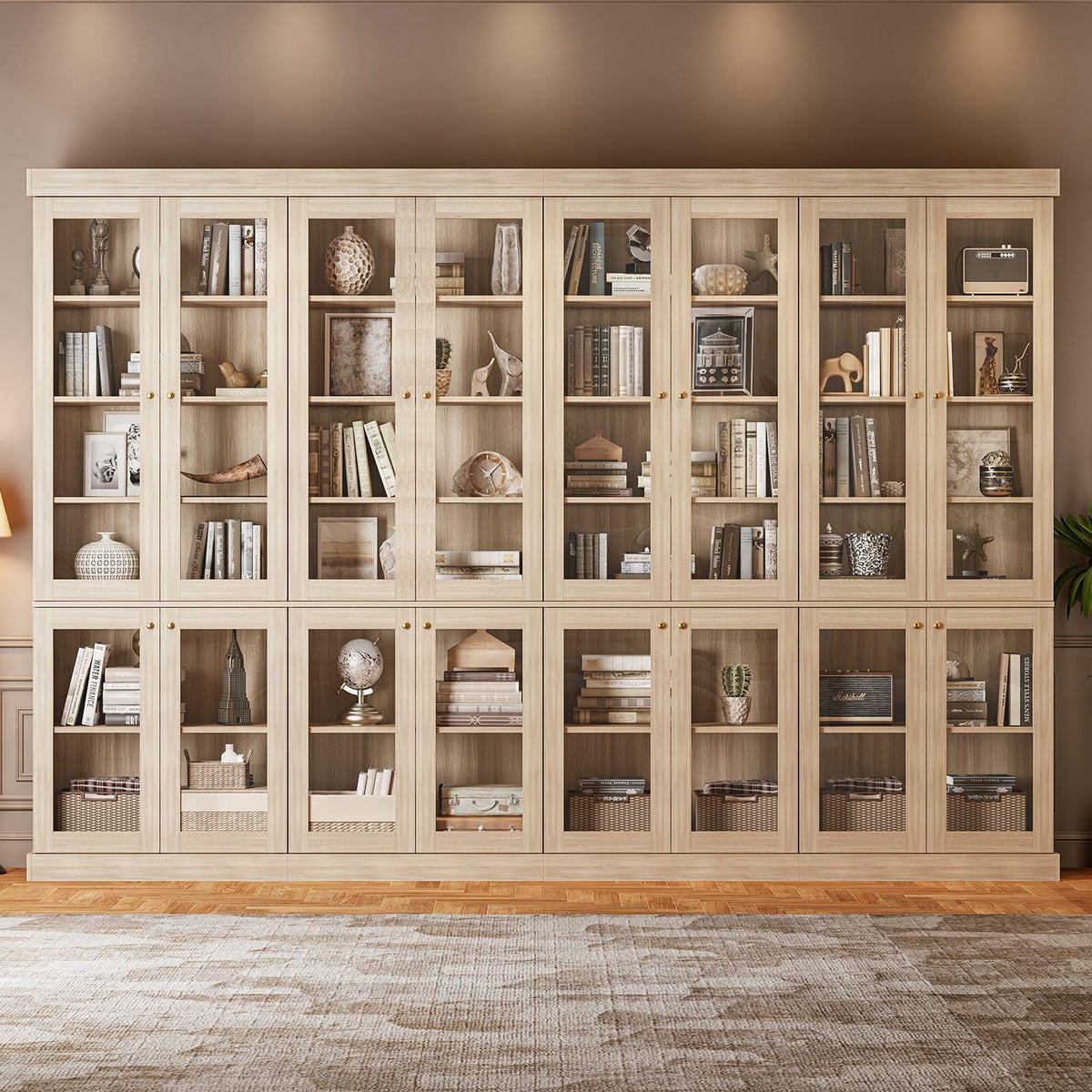 70.8-Inch Glass-Door Bookcase