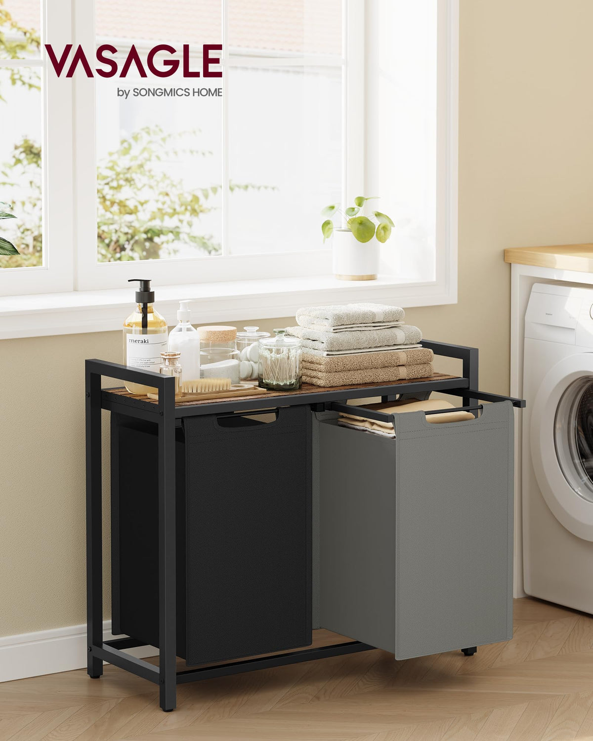 Laundry Hamper with Storage Shelf