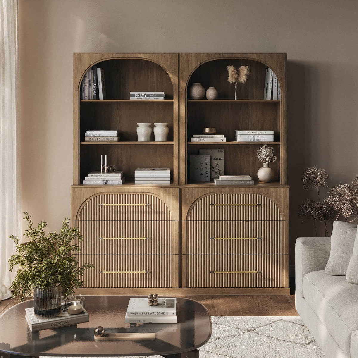 Dual-Zone Display Bookcase