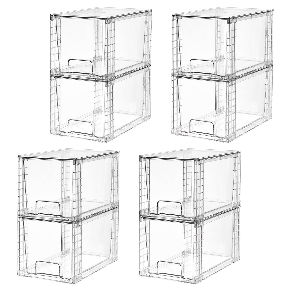 Vtopmart Large Clear Stackable Plastic Storage Drawers for Pantry，Closet