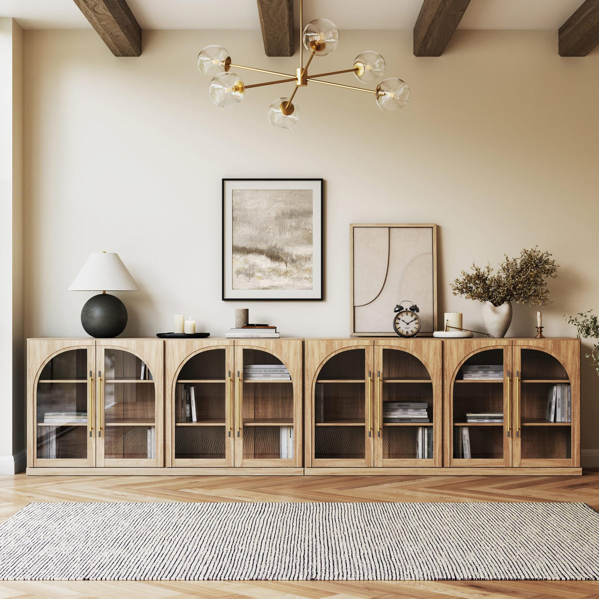 65-Inch Fluted Buffet Cabinet