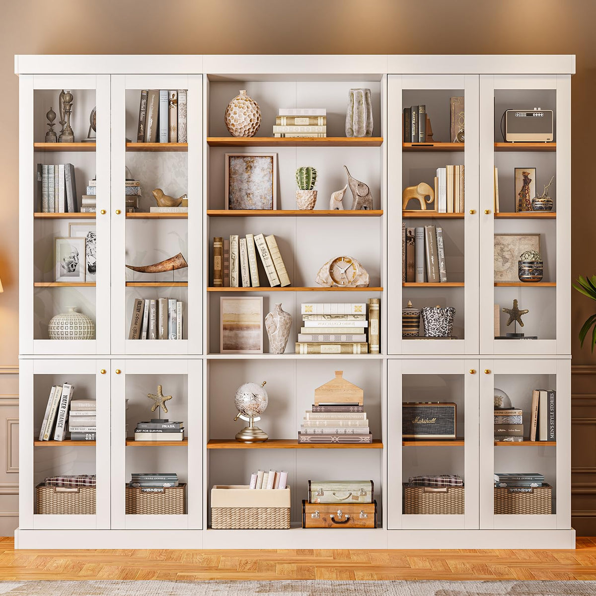 Farmhouse Glass-Door Bookcase