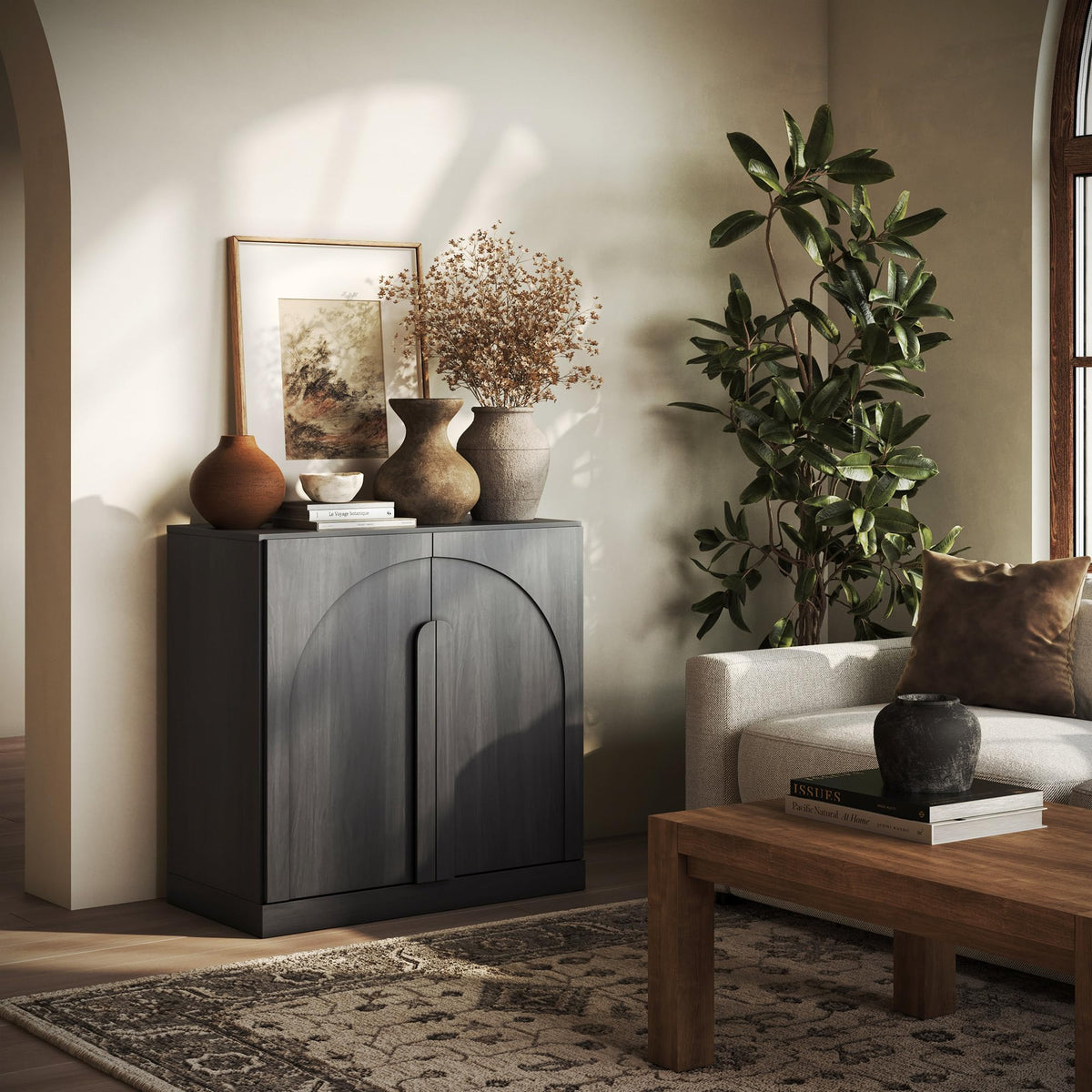 65-Inch Fluted Buffet Cabinet