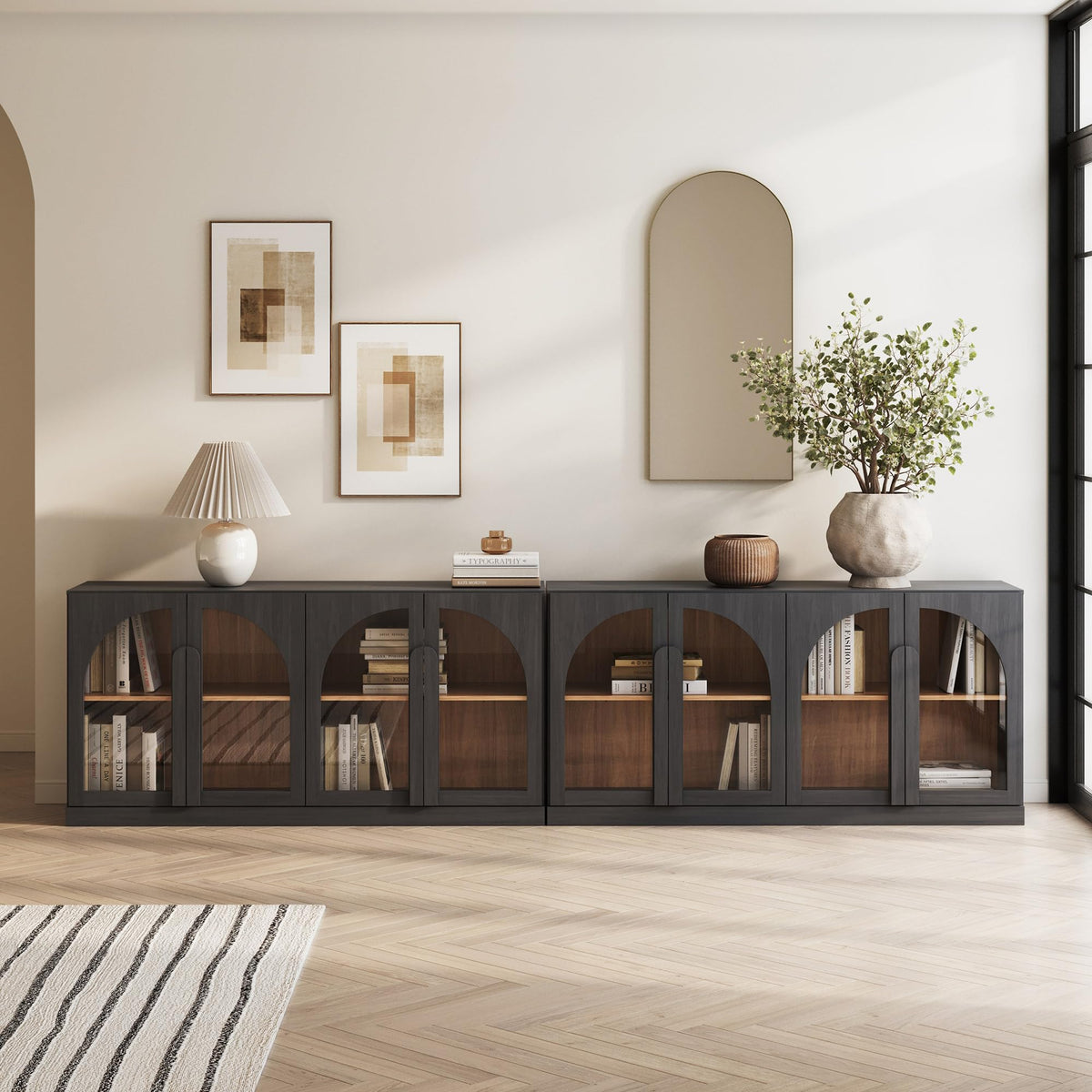 65-Inch Fluted Buffet Cabinet
