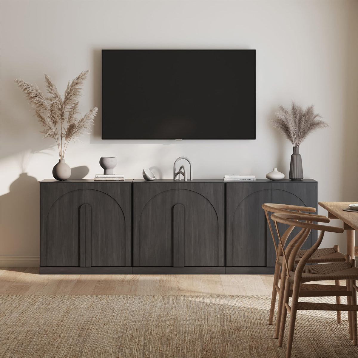 65-Inch Fluted Buffet Cabinet