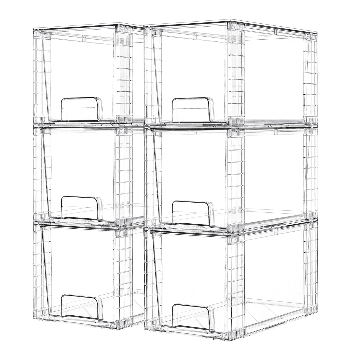 Vtopmart Large Clear Stackable Plastic Storage Drawers for Pantry，Closet