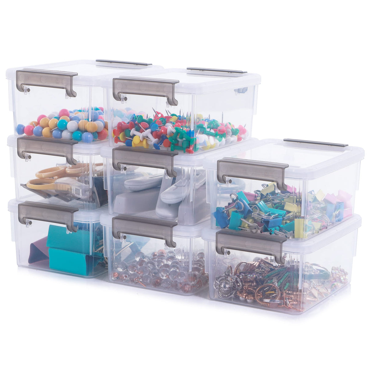 Stackable Small Storage Bins with Lids