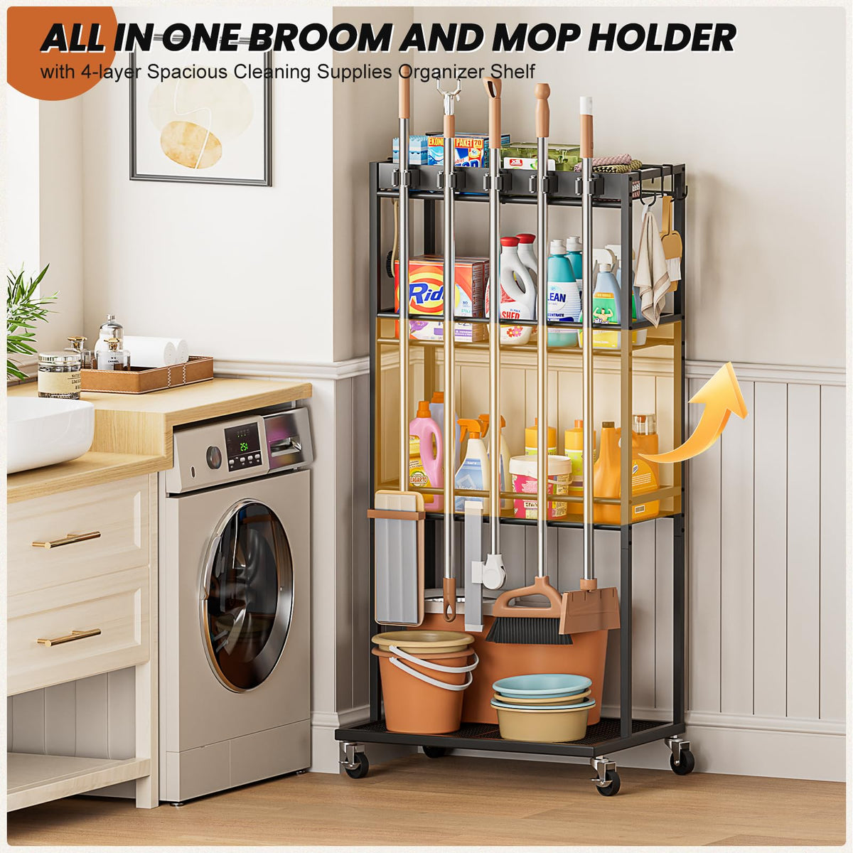 Slim Rolling Cleaning Cart