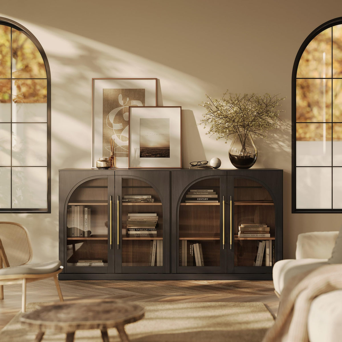 65-Inch Fluted Buffet Cabinet