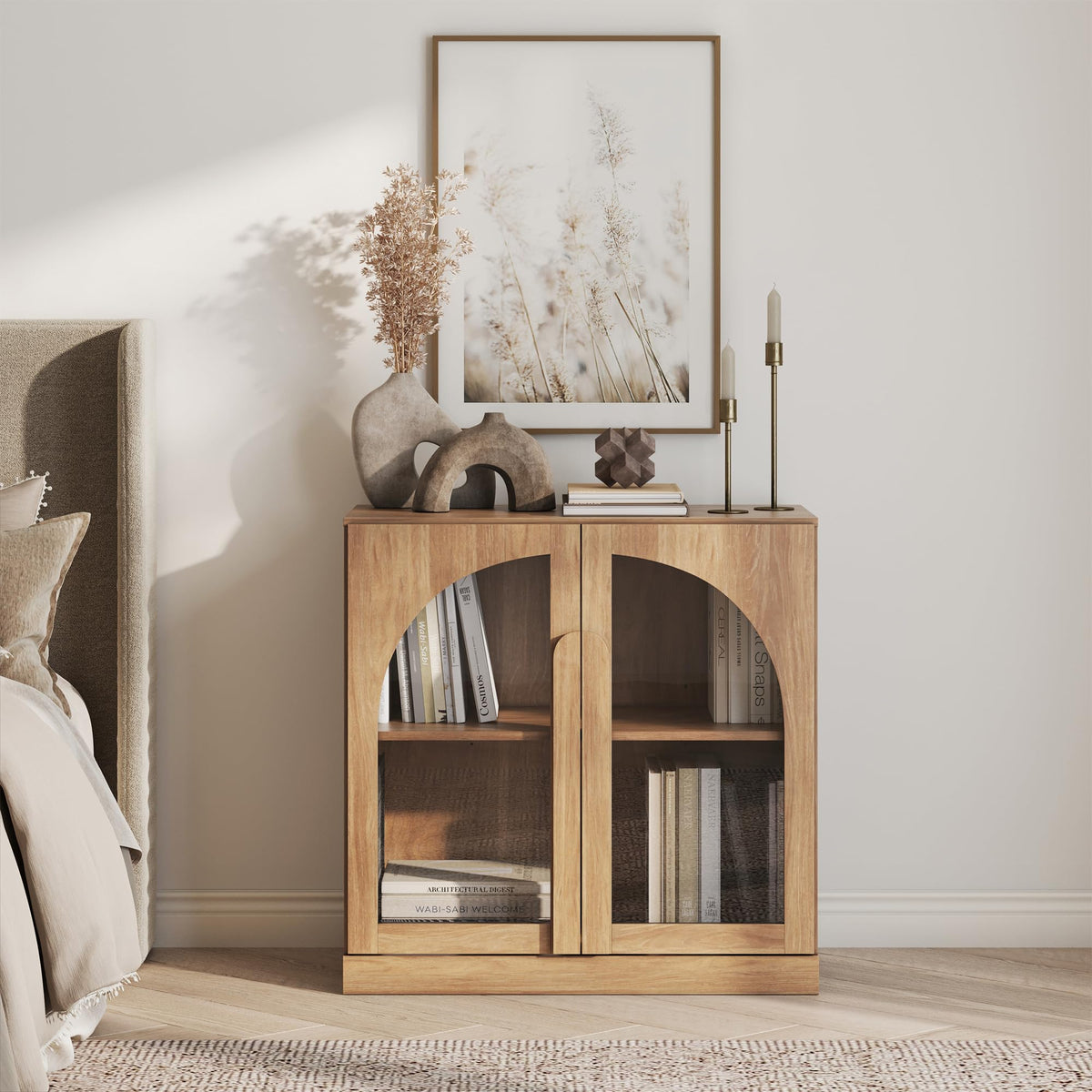 65-Inch Fluted Buffet Cabinet