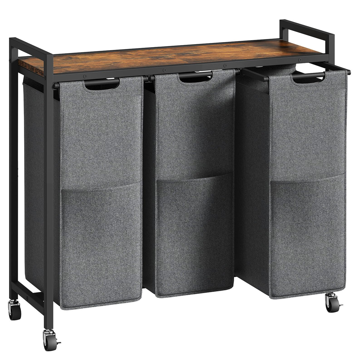 3-Section Rolling Laundry Sorter