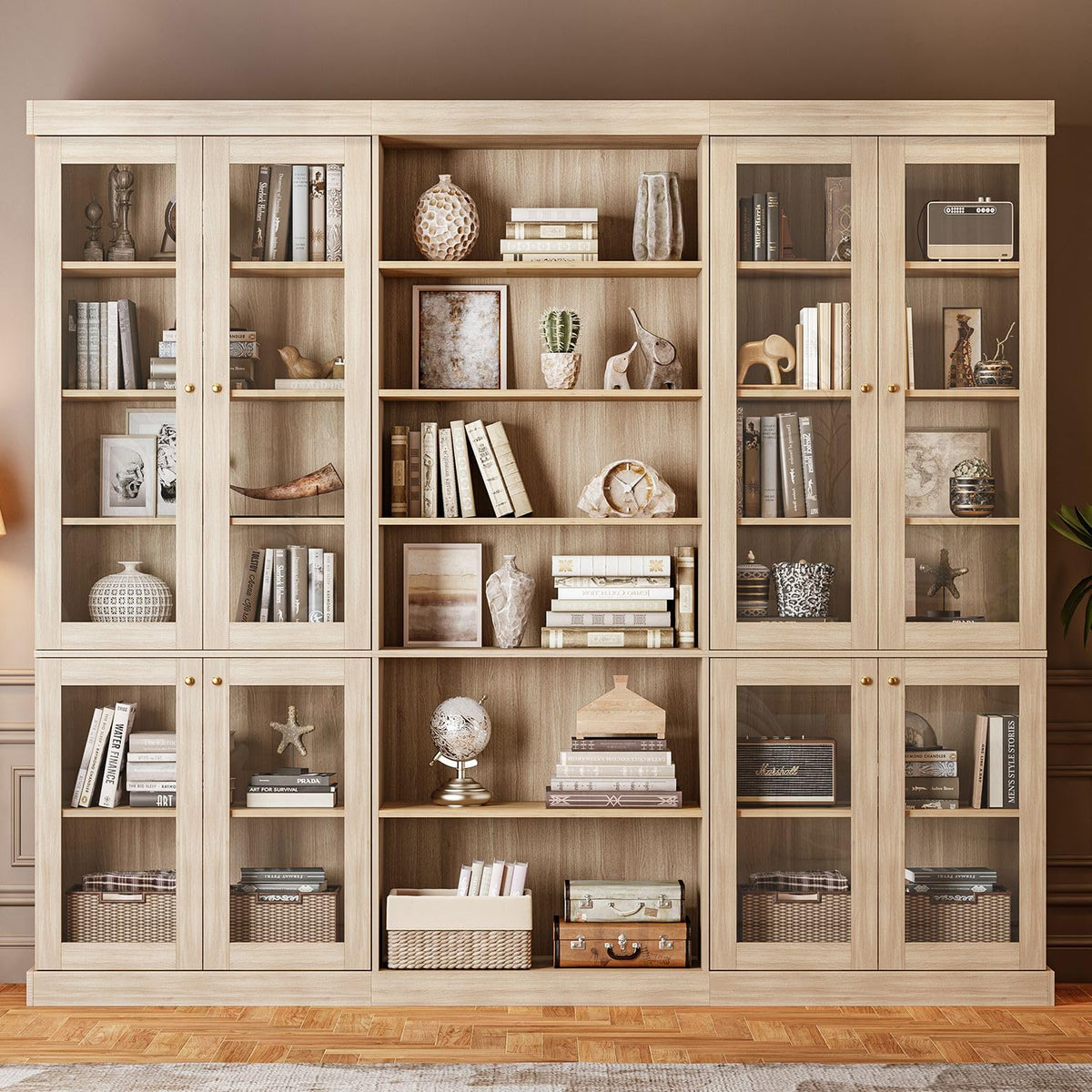 Farmhouse Glass-Door Bookcase