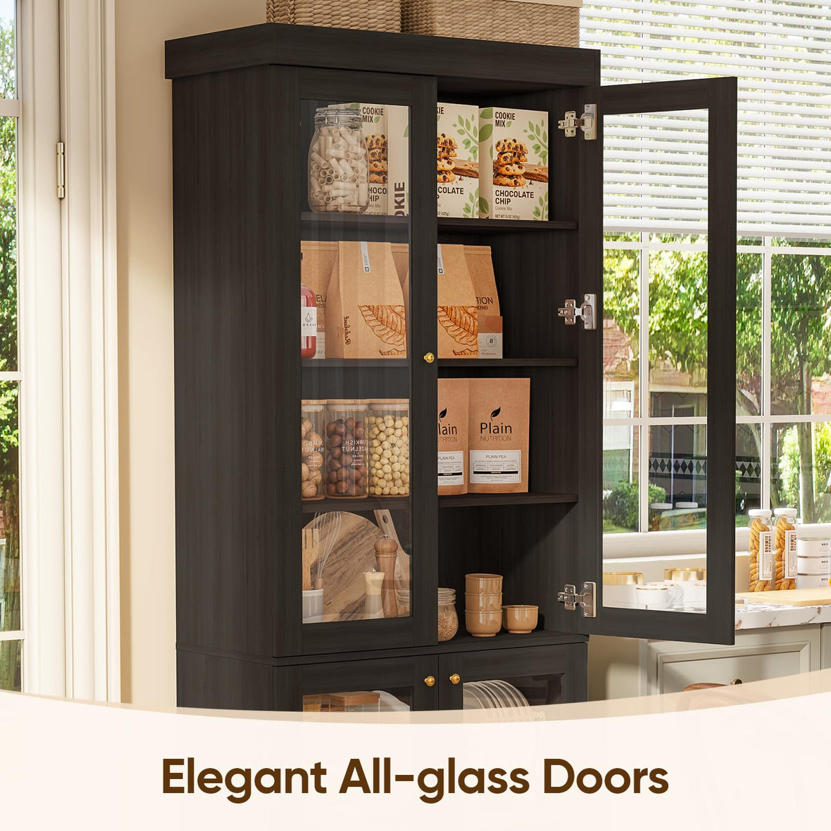 Farmhouse Glass-Door Bookcase