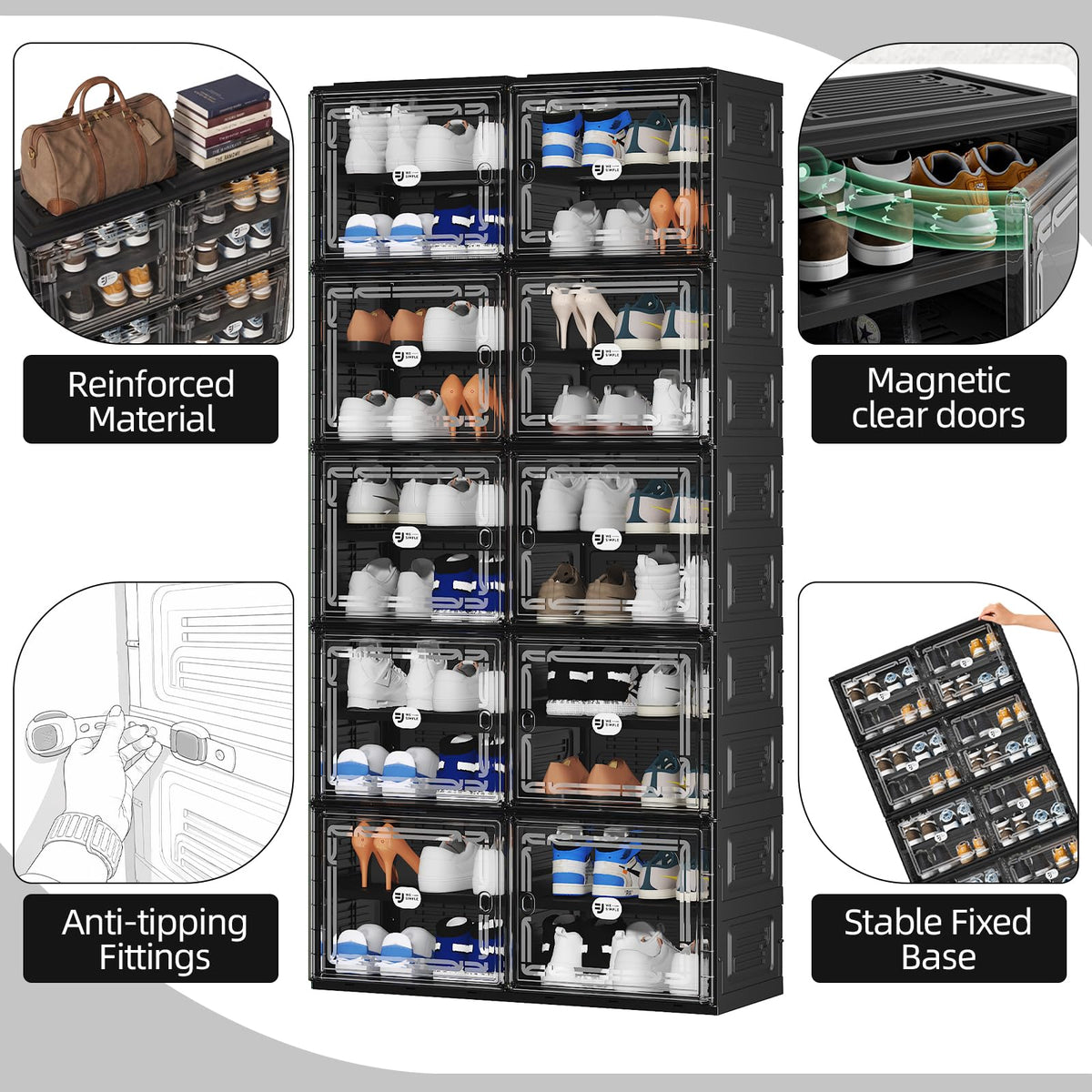 Modular Enclosed Shoe Cabinet