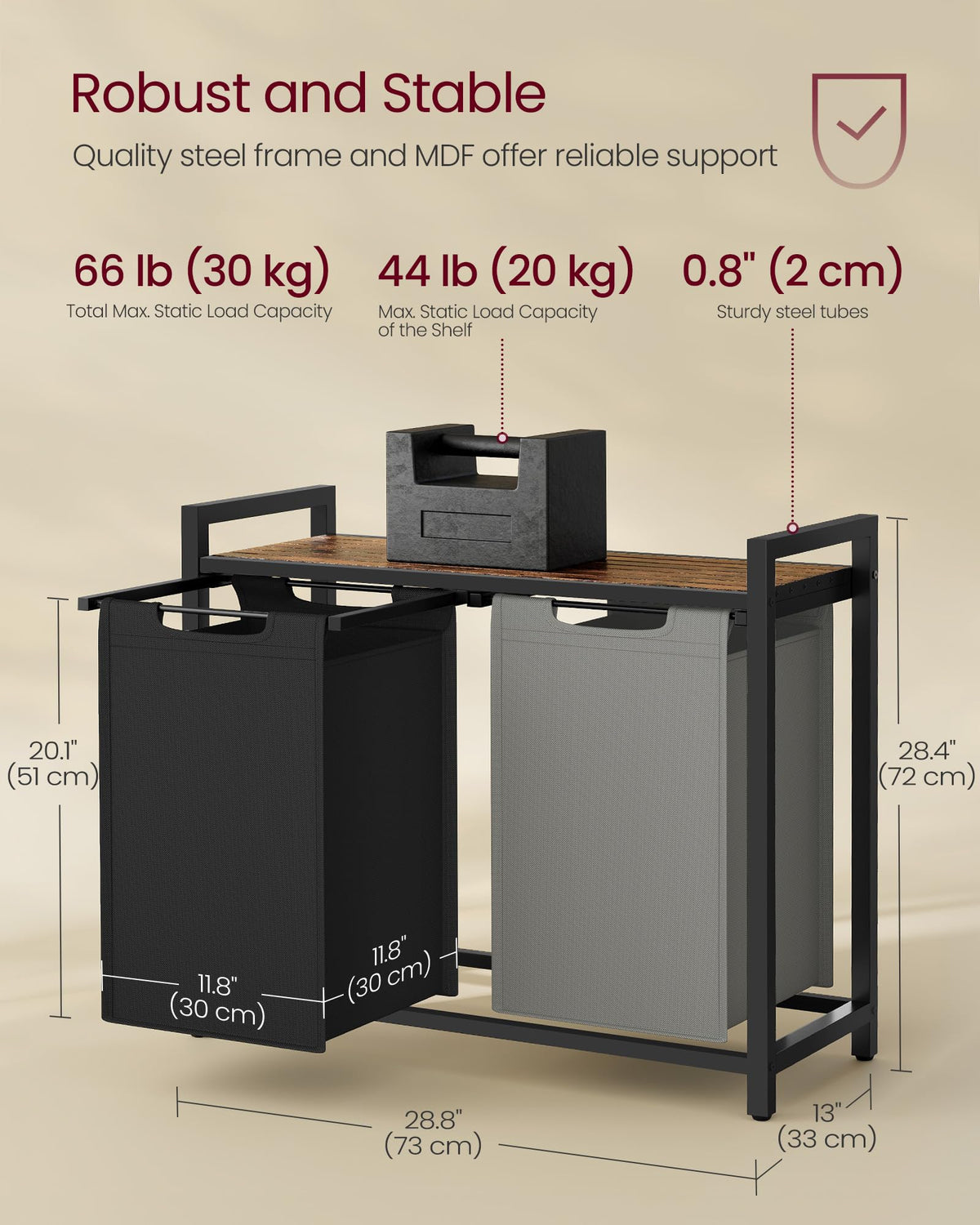 Laundry Hamper with Storage Shelf