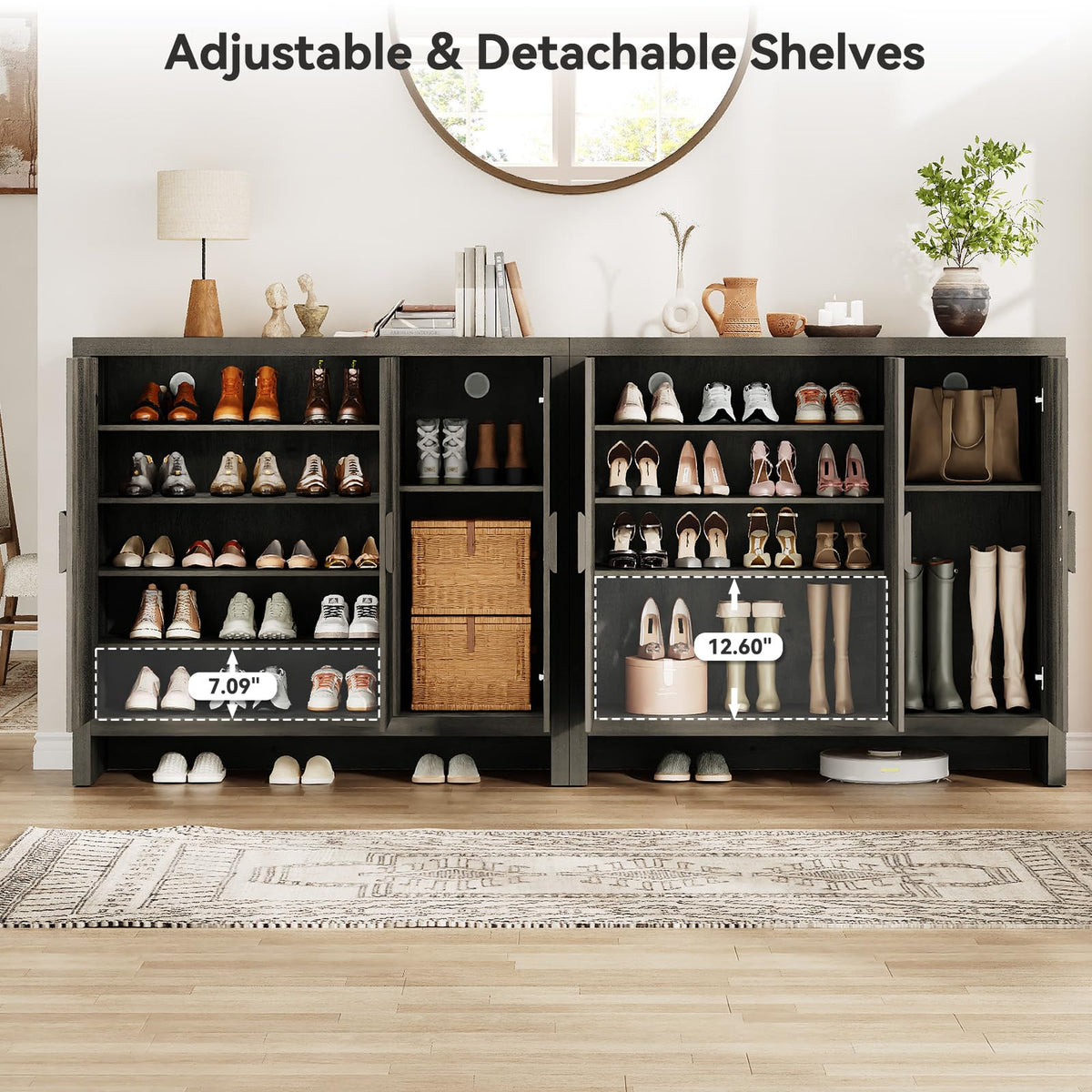 3-Door Entryway Shoe Cabinet