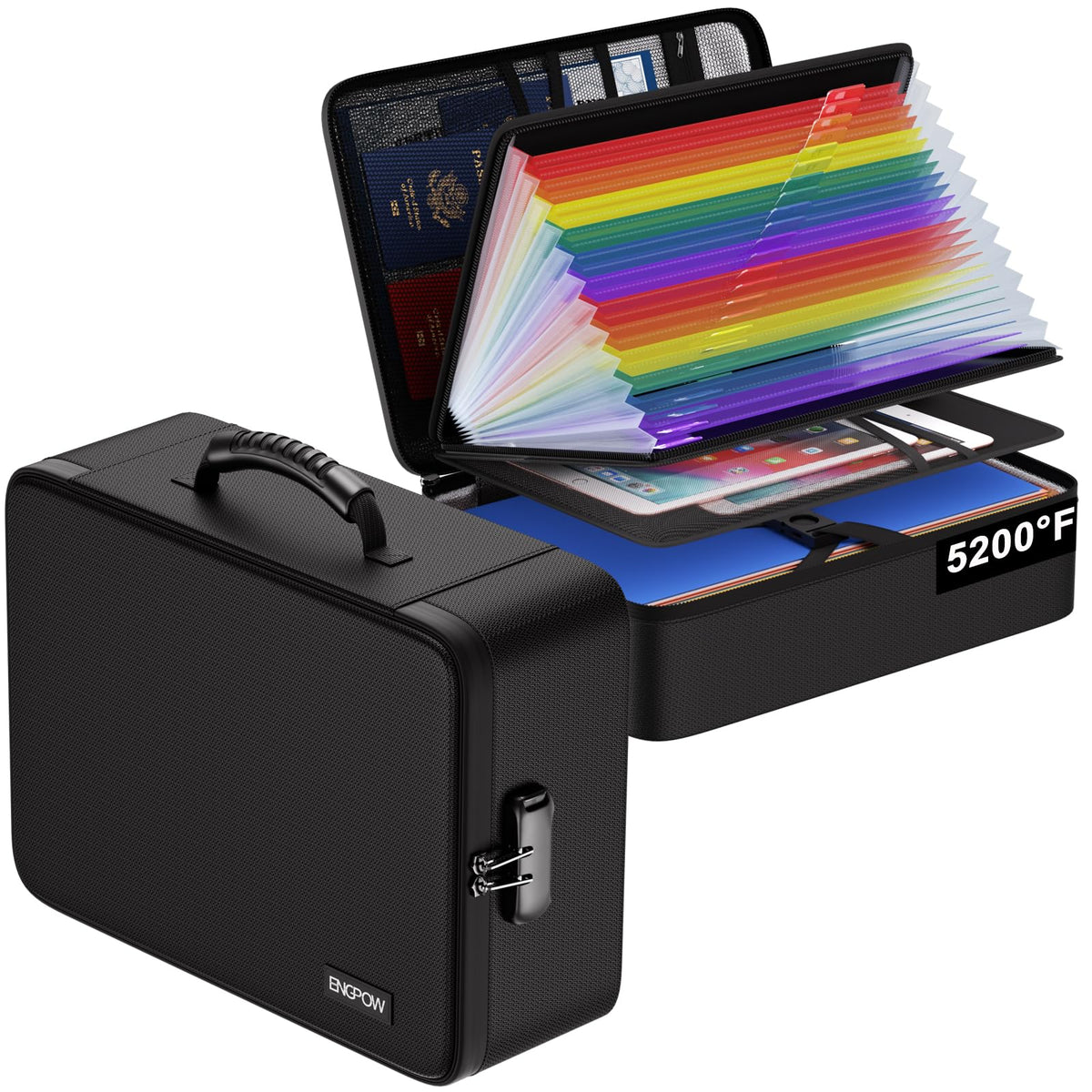 Fire-Resistant Accordion File Bag
