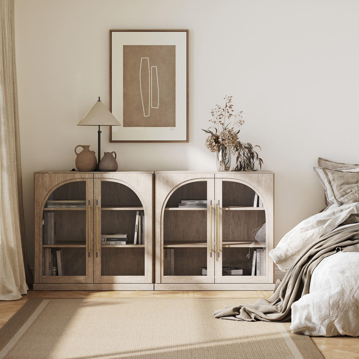 65-Inch Fluted Buffet Cabinet