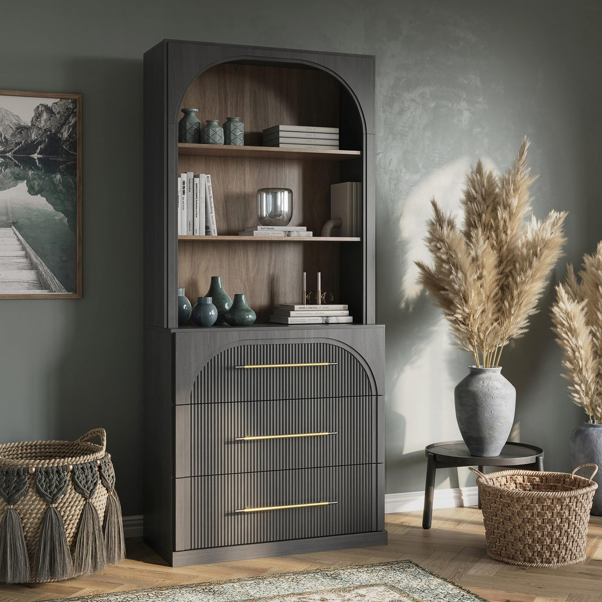 Dual-Zone Display Bookcase