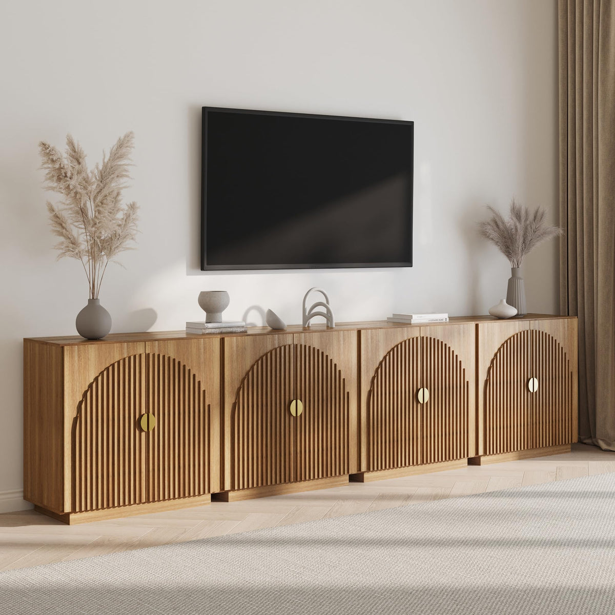 65-Inch Fluted Buffet Cabinet