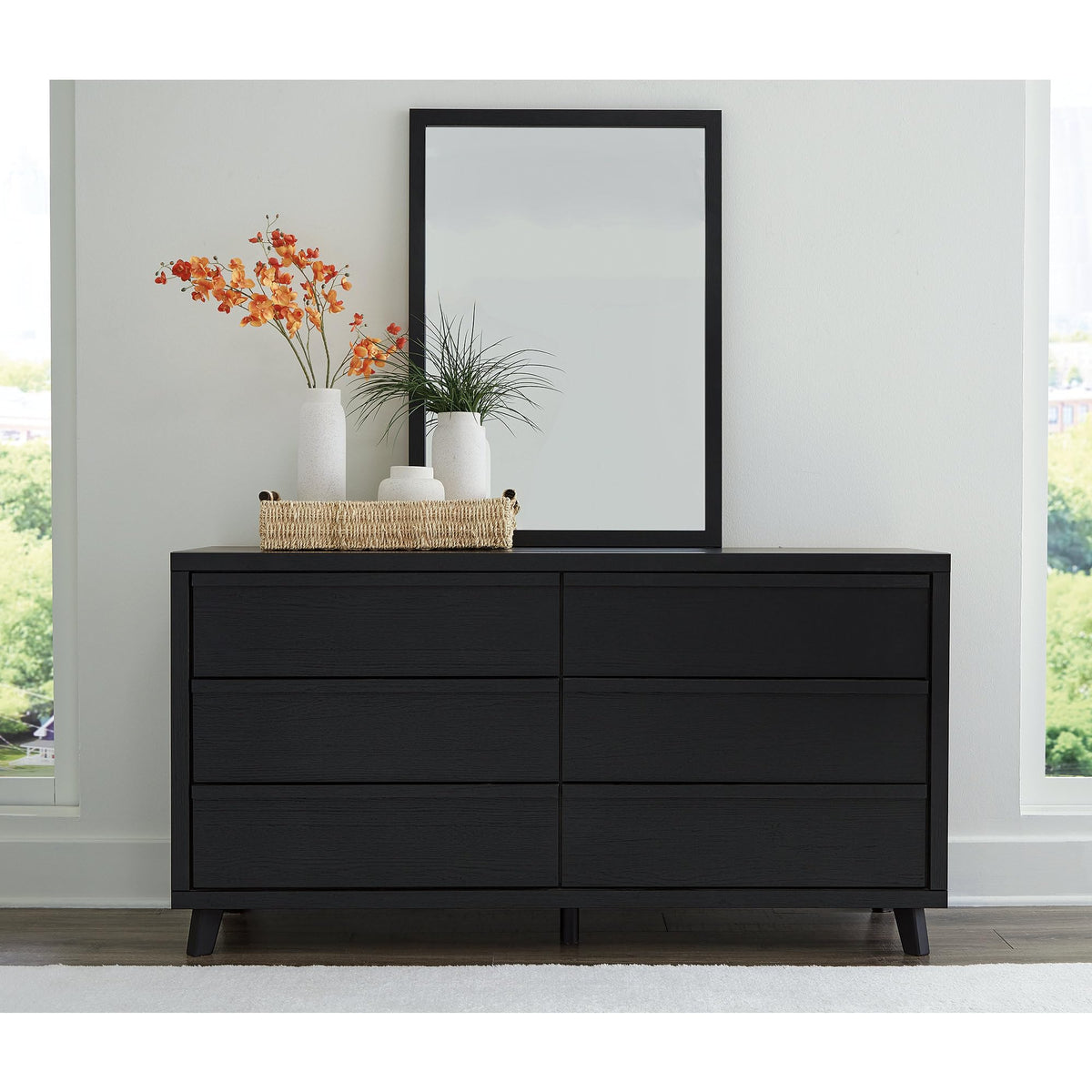 6-Drawer Cane-Detail Dresser