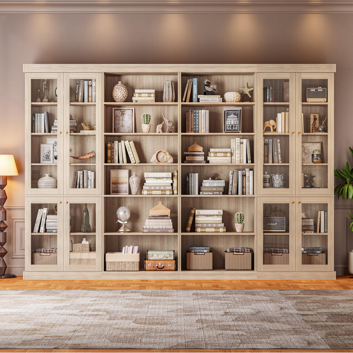 Farmhouse Glass-Door Bookcase