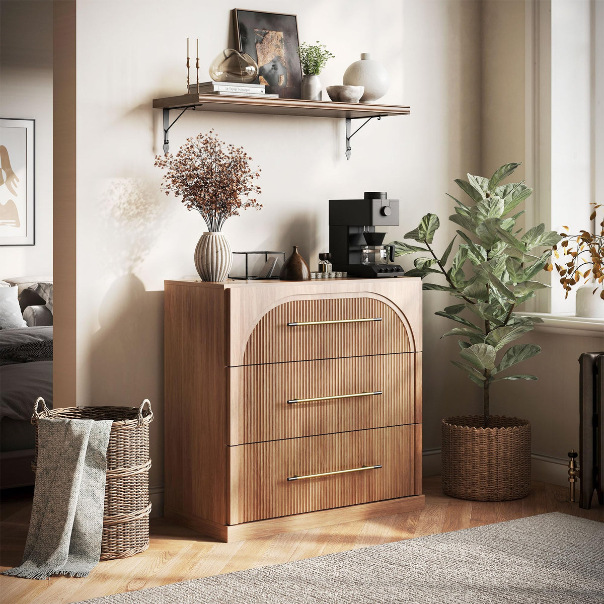65-Inch Fluted Buffet Cabinet