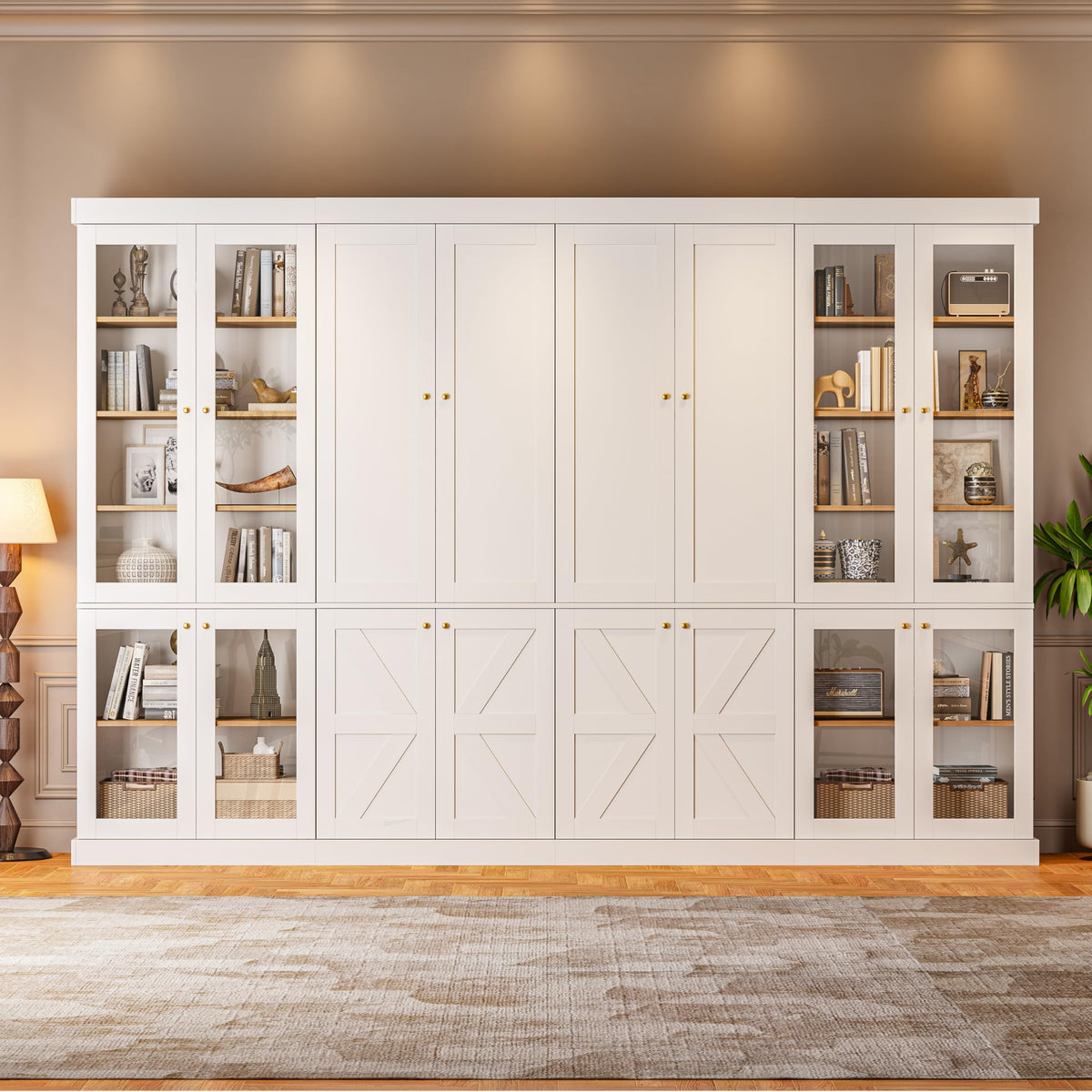 70.8-Inch Glass-Door Bookcase
