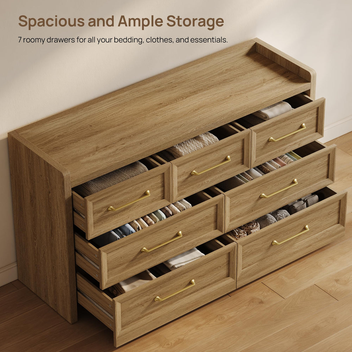 Wide 7-Drawer Bedroom Dresser