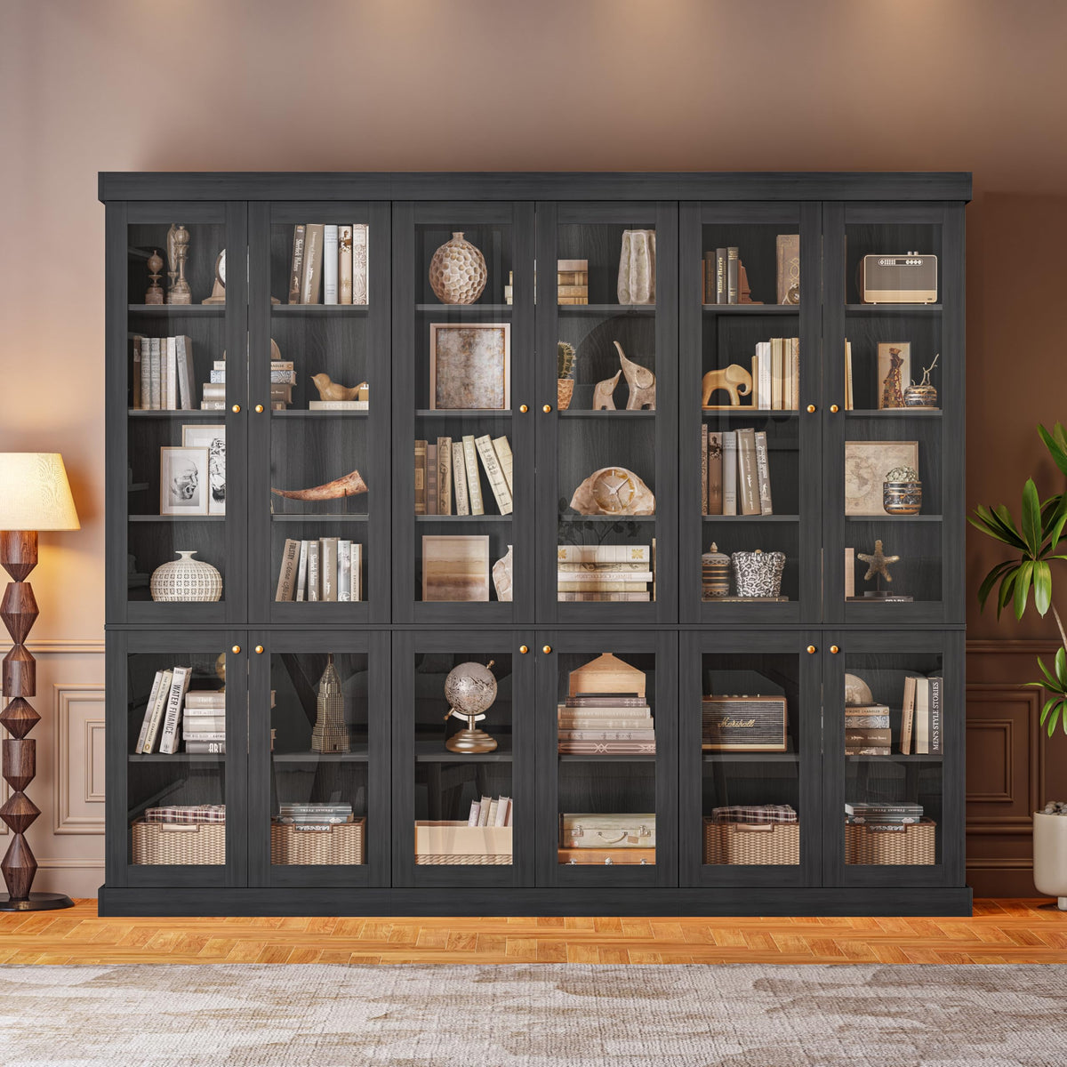 Farmhouse Glass-Door Bookcase