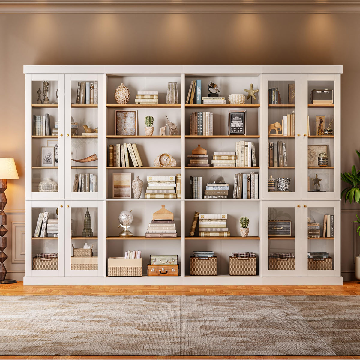 Farmhouse Glass-Door Bookcase