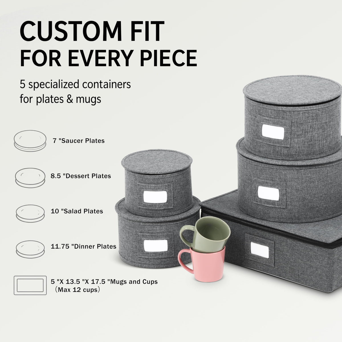 5-Piece Dinnerware Storage Set
