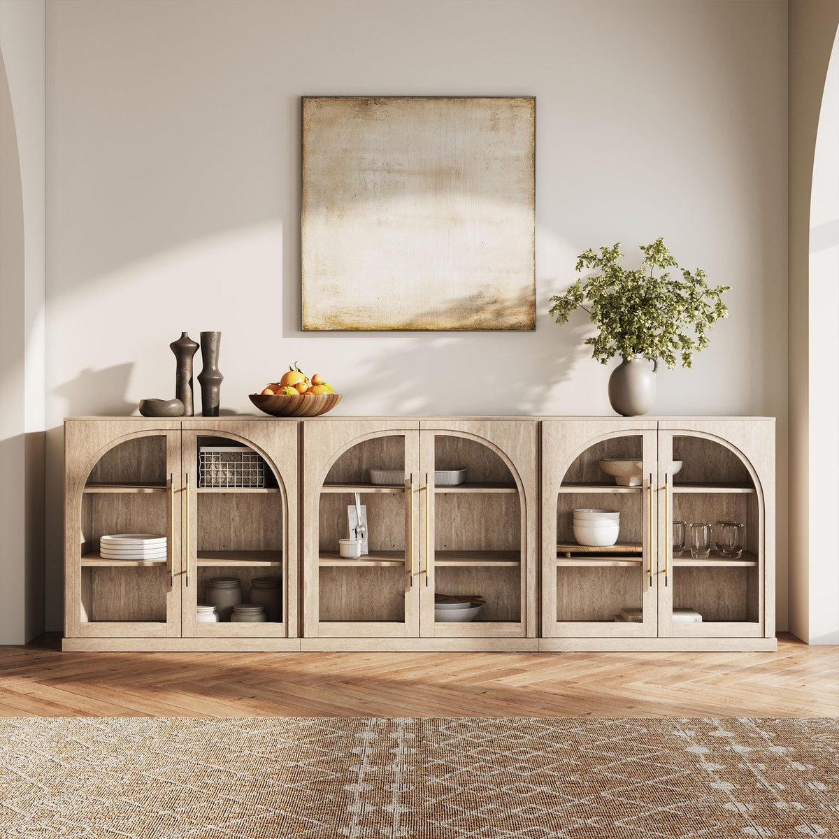 65-Inch Fluted Buffet Cabinet